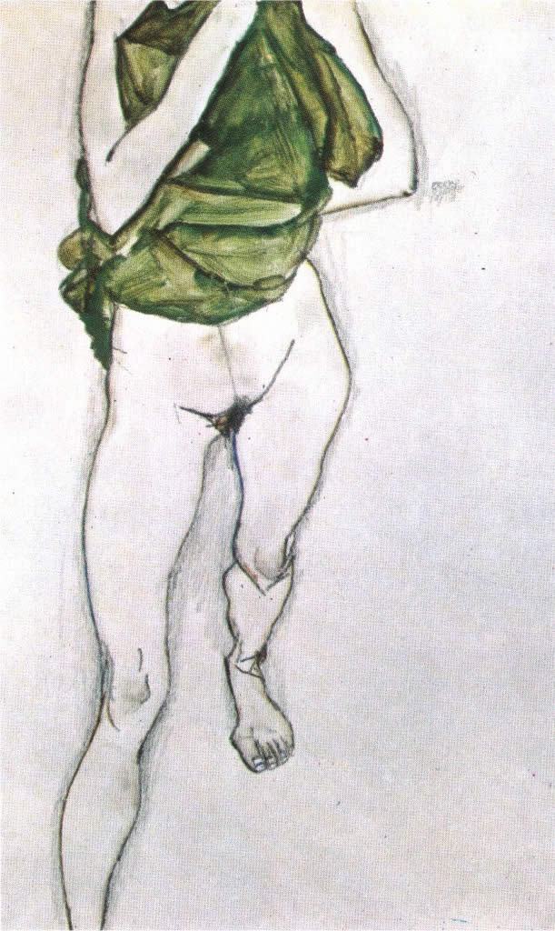 Egon Schiele Woman in the green blouse 1913